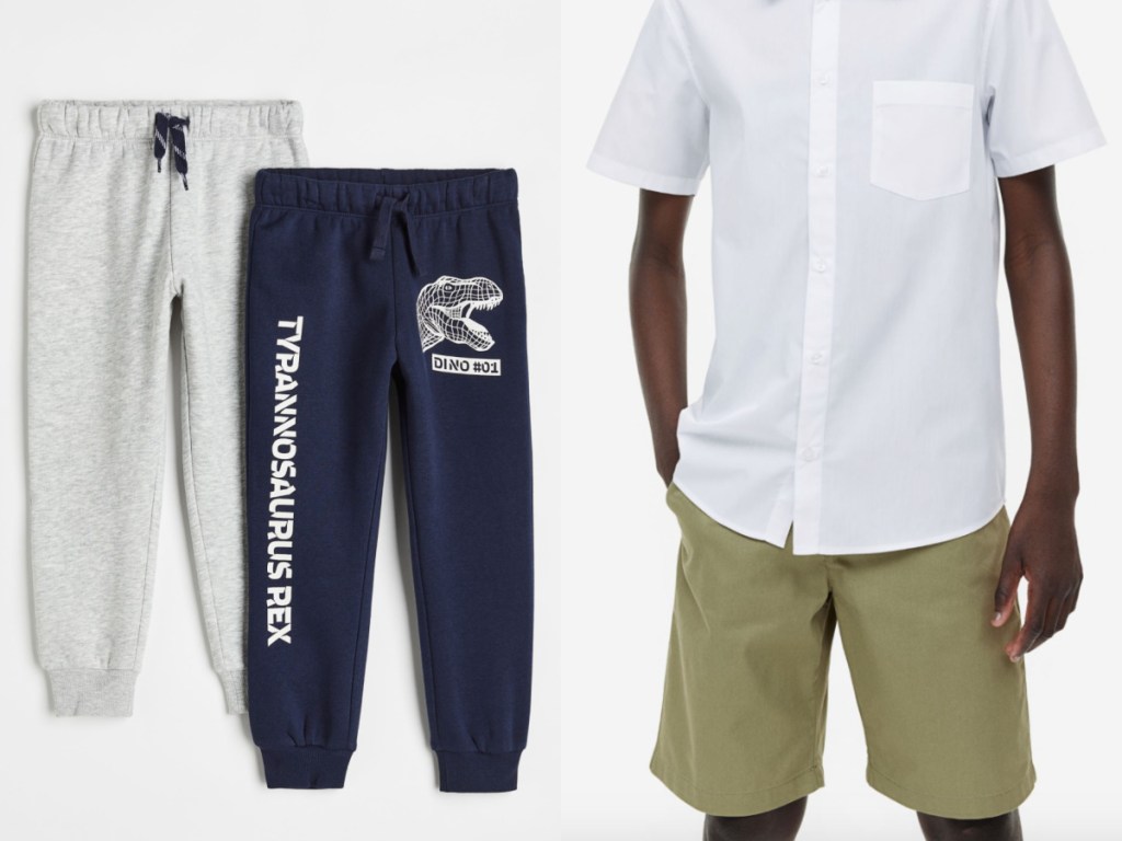 H&M jogger two pack and shorts wearing sweater and shorts