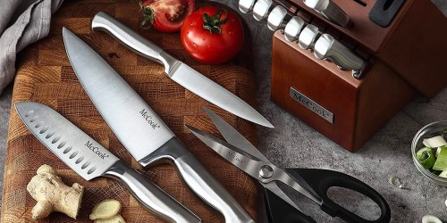 McCook 15-Piece Stainless Steel Knife Set Only $47.98 Shipped on Amazon (Reg. $130)