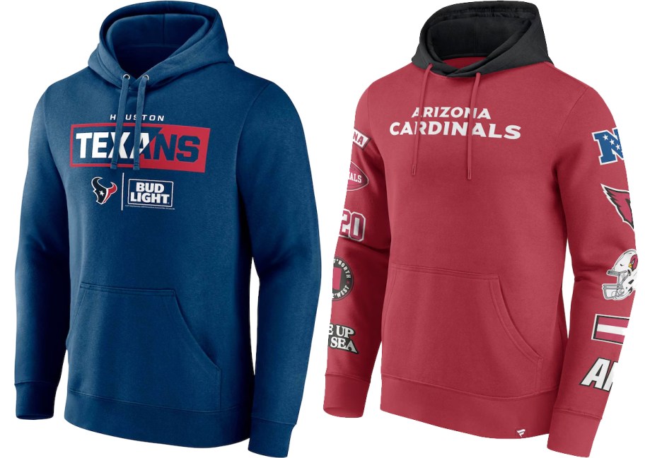 Houston Texans and Arizona Cardinals hoodies
