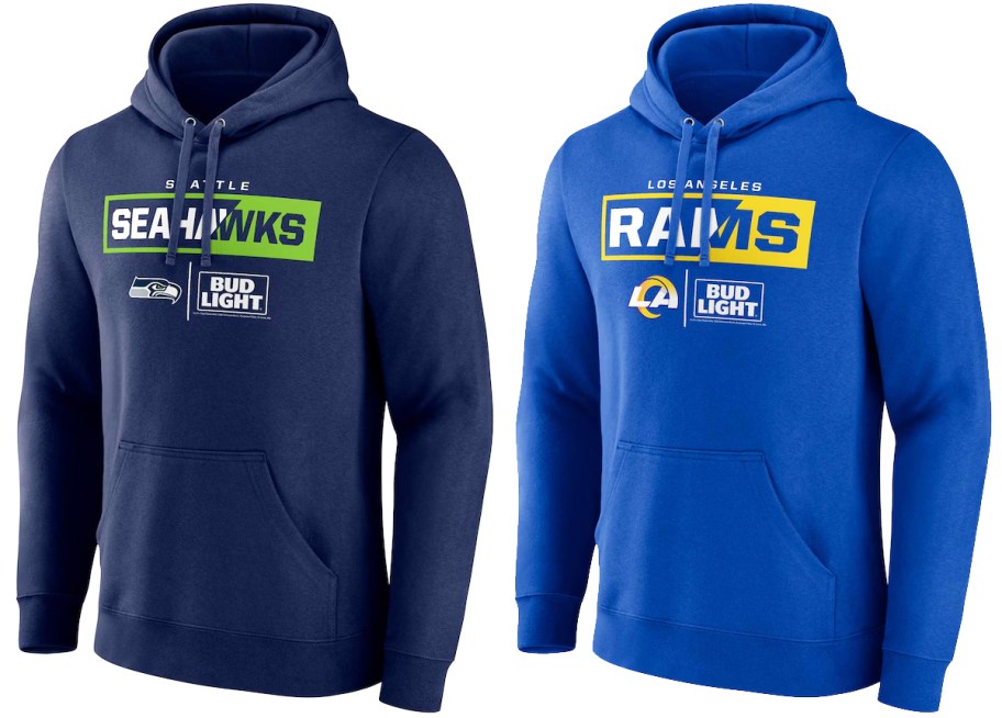 Seattle Seahawks and Los Angeles Rams hoodies