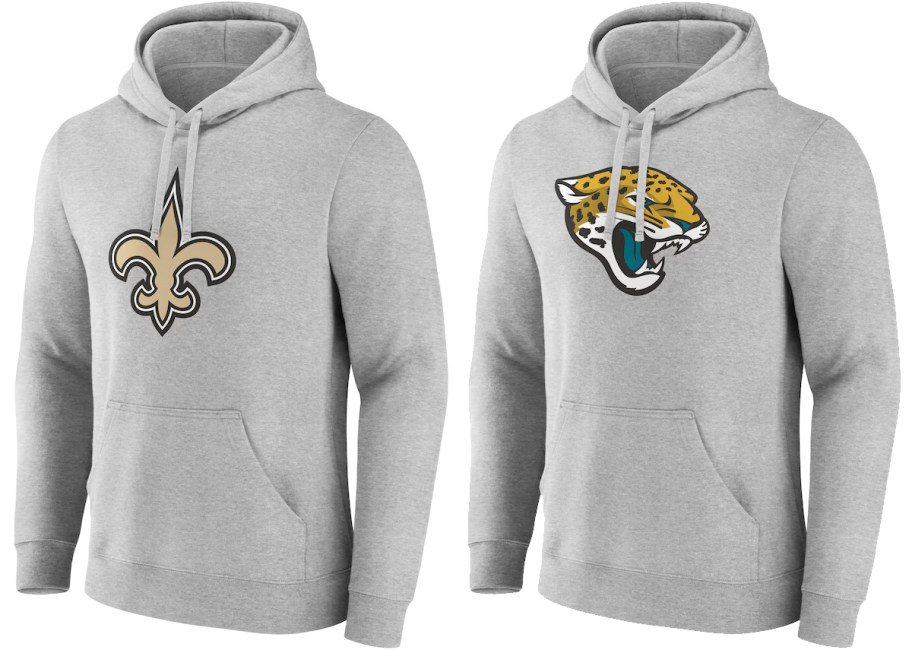 New Orleans Saints and Jacksonville Jaguars hoodies