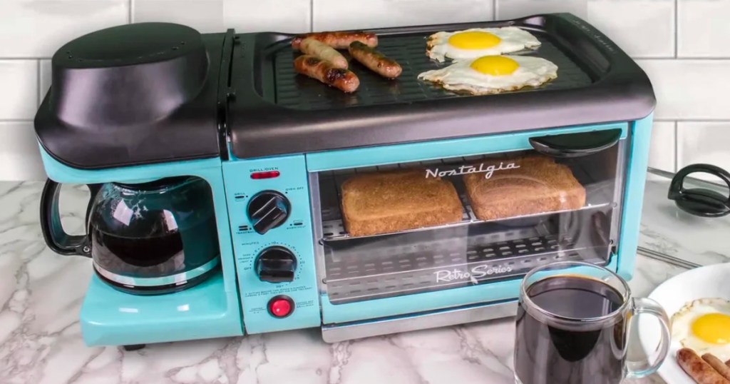 Nostalgia Retro 3-in-1 Family Size Electric Breakfast Station