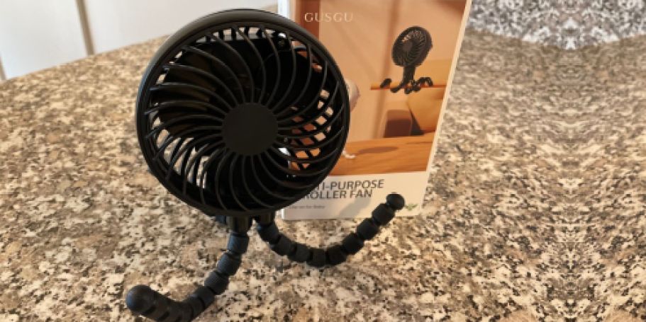 Portable Mini Fan w/ Adjustable Legs Only $7.59 on Amazon (Easily Attaches to Strollers, Desks & More)