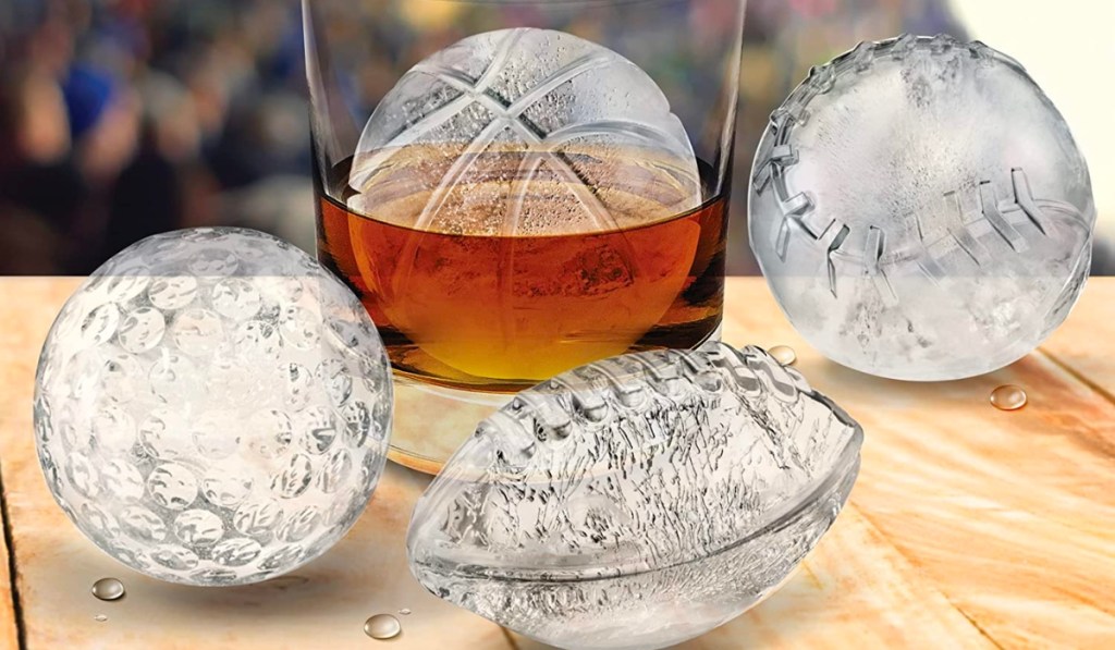 sports ball ice molds with glass