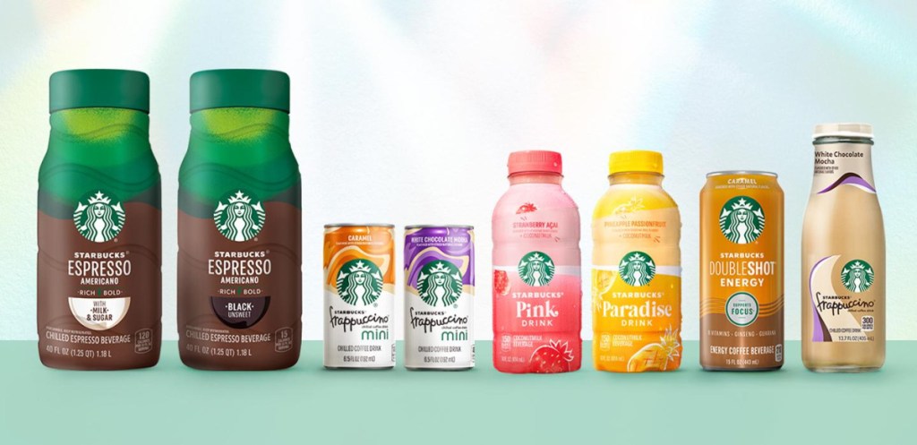 The lineup of Starbucks ready to drink beverages being released in the spring of 2023
