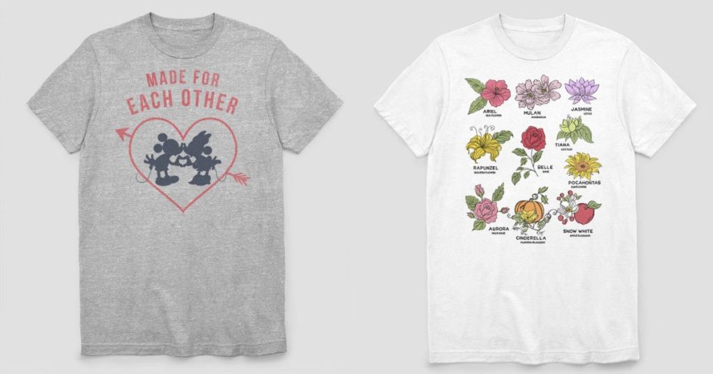 Mickey and Minnie and Disney Princess Flower Tees from Tillys