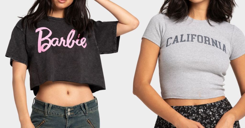 Women's Barbie and California Crop Tops from Tillys