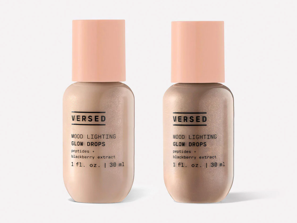 two bottles of versed mood lighting glow drops