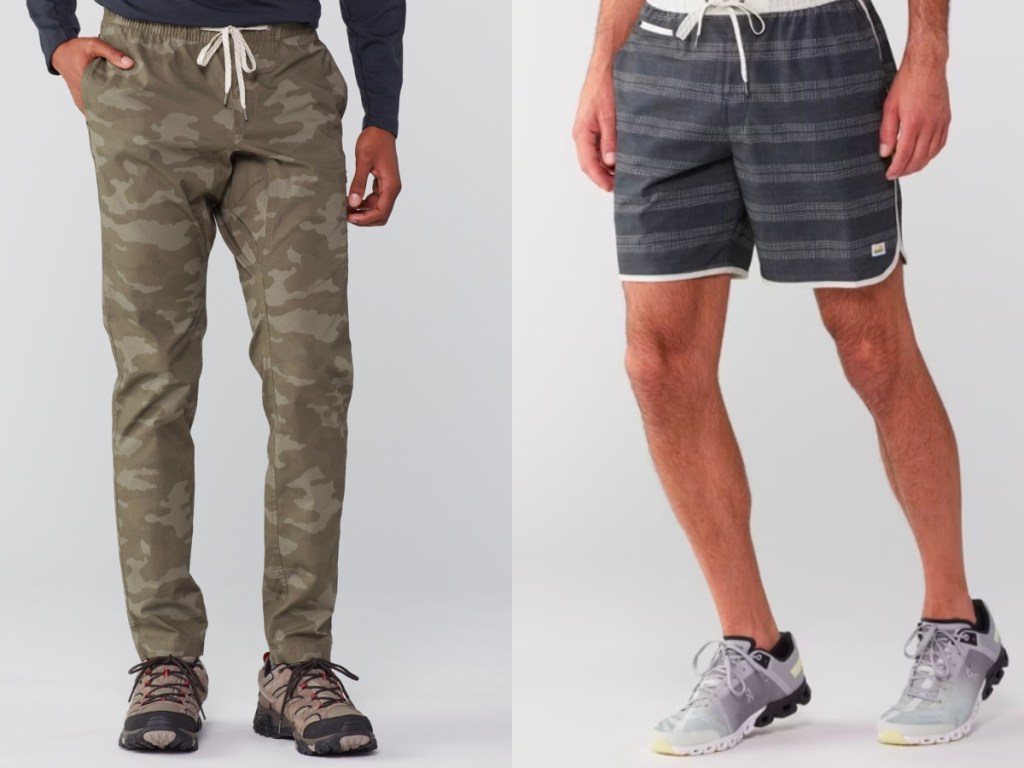 vuori men's ripstop pants and banks shorts