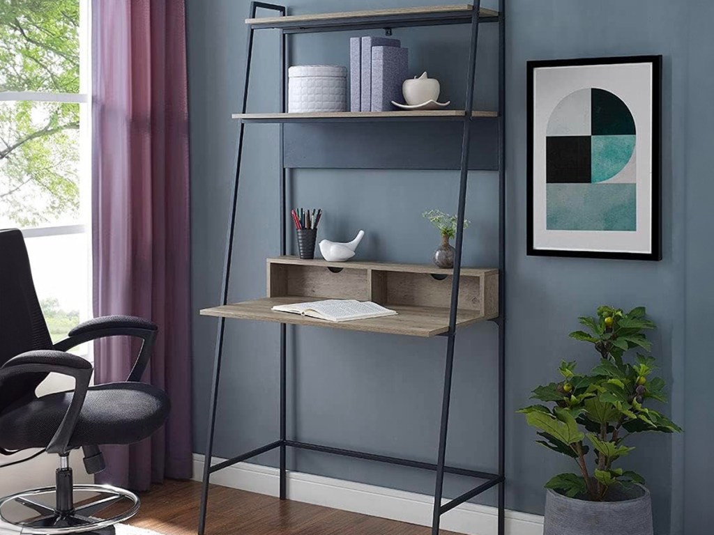 Walker Edison Freya Urban Industrial Ladder Desk