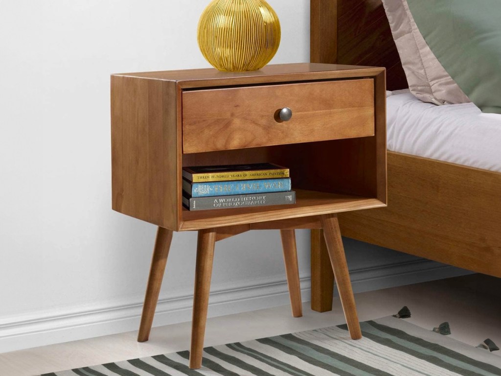 Walker Edison Mid Century Modern Wood Nightstand