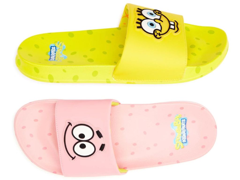 A pair of Sponge Bob Slides