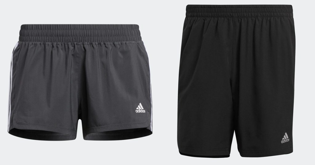 gray and black adidas shorts stock images