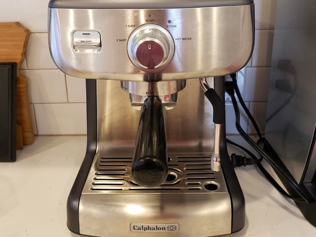 calphalon espresso machine on counter