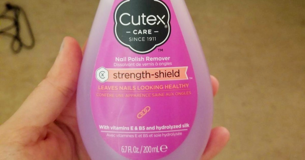 cutex care strength shield nail polish remover