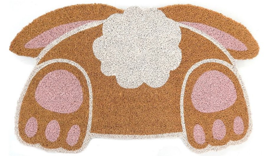 easter bunny tail doormat 