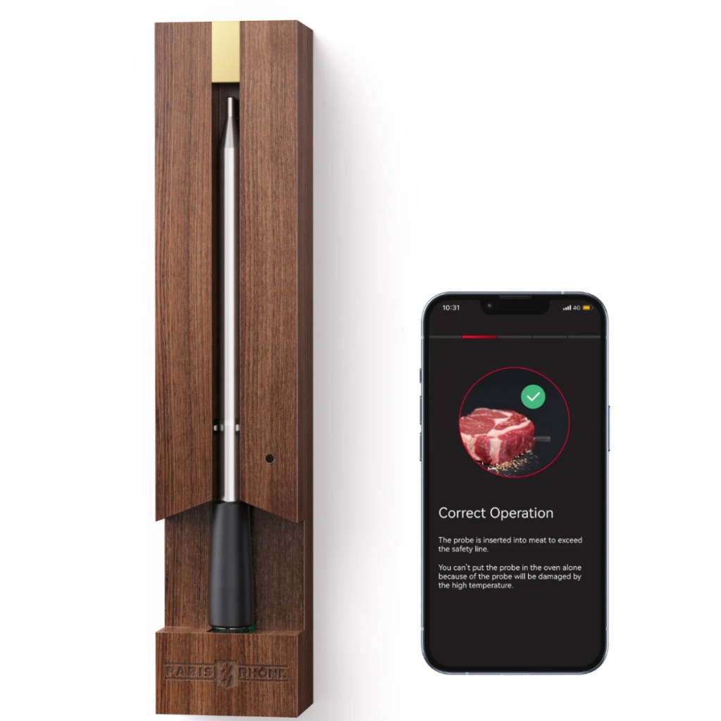 smart meat thermometer next to phone