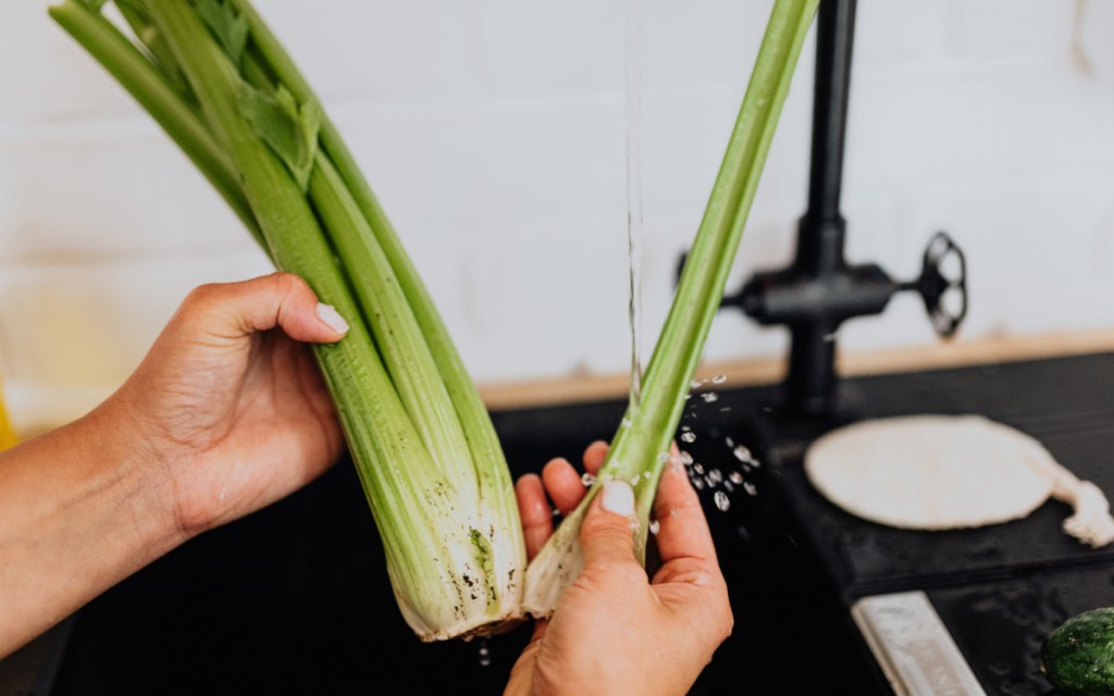 washing celery