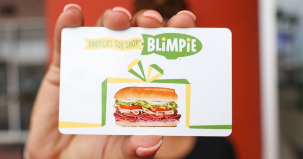 hand holding Blimpie Gift Card