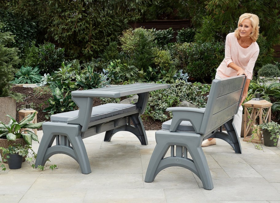 woman using a Convert a bench by qvc