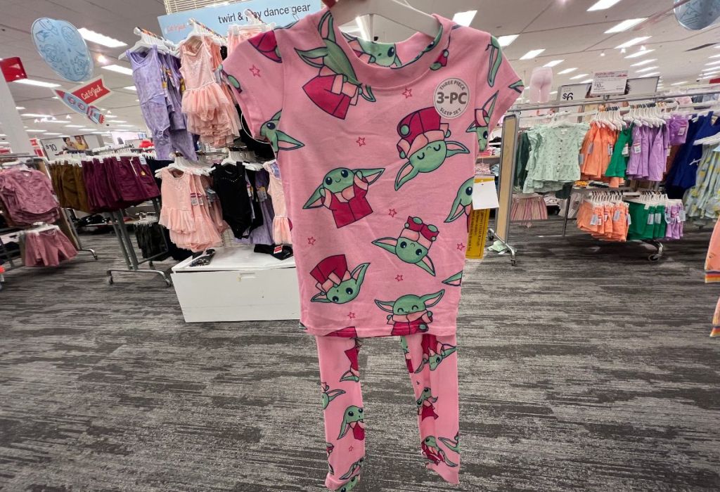 little girl's Grogu PJs