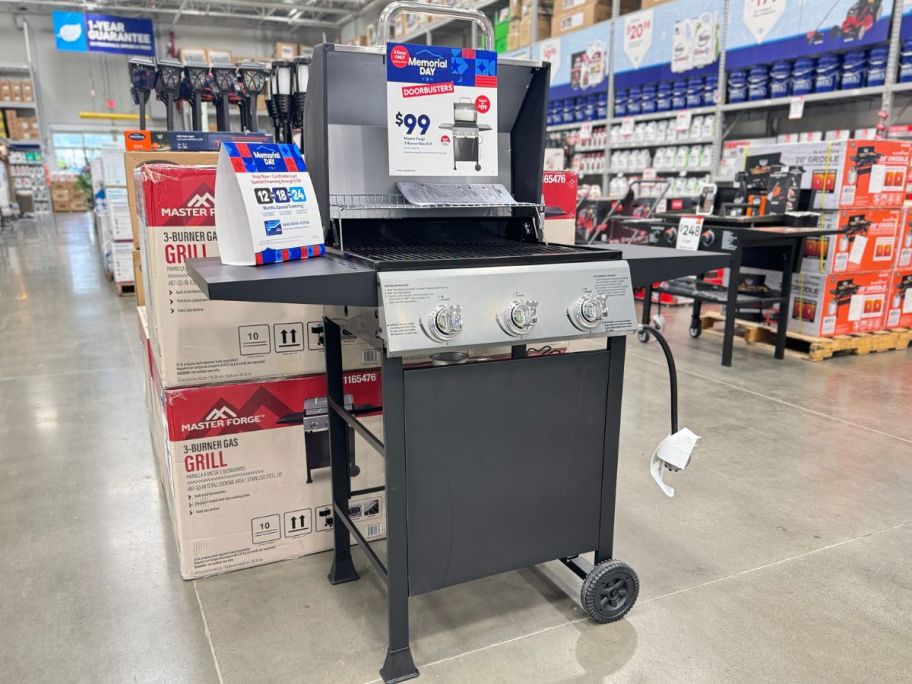 Master Forge 3-Burner Liquid Propane Gas Grill