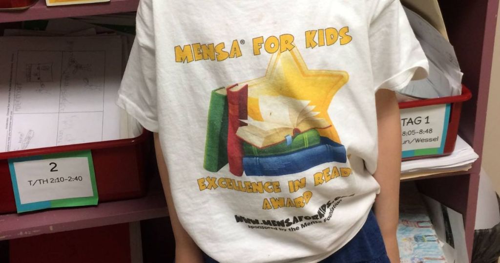kid wearing Mensa For Kids T-Shirt