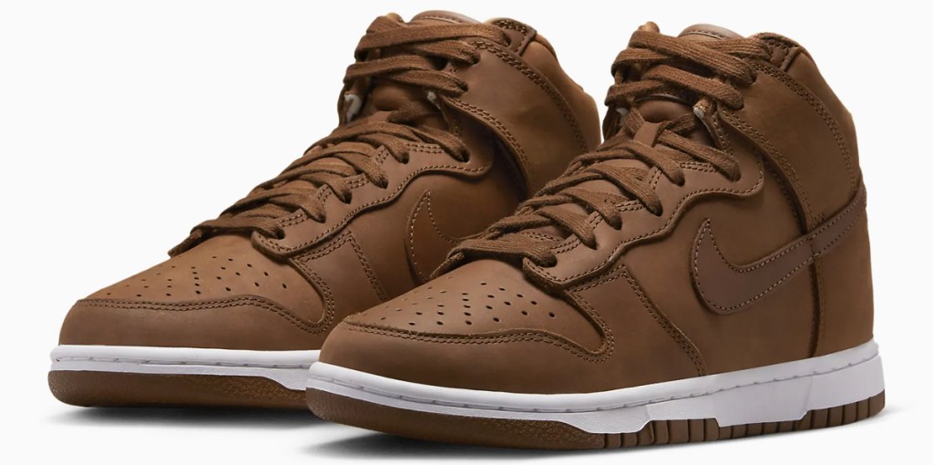 brown pair of nike sneakers