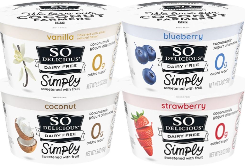 4 containers of so delicious simply yogurt