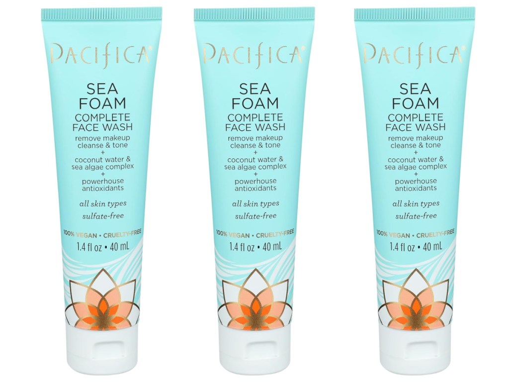 Three stock image of Pacifica Sea Foam Complete Face Wash