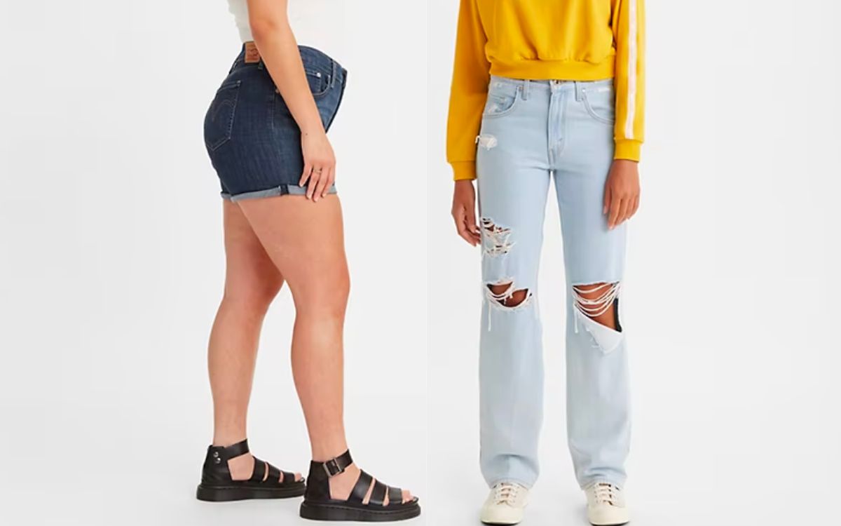 Womens levis shorts and jeans
