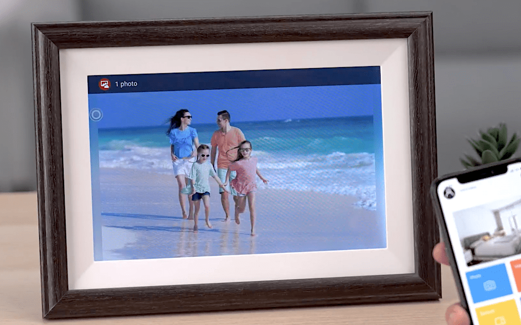 digital photo frame on table 