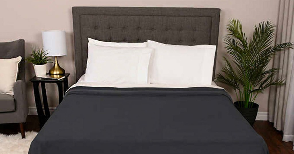 kirkland plush blanket on bed