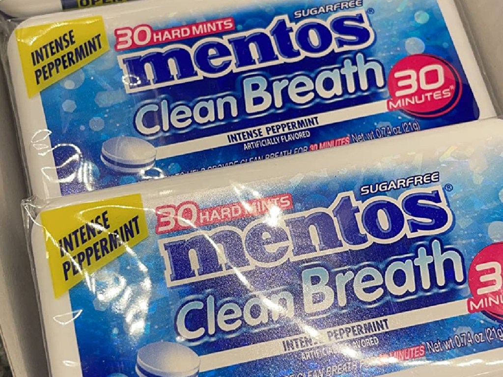 mentos clean breath mints in a box