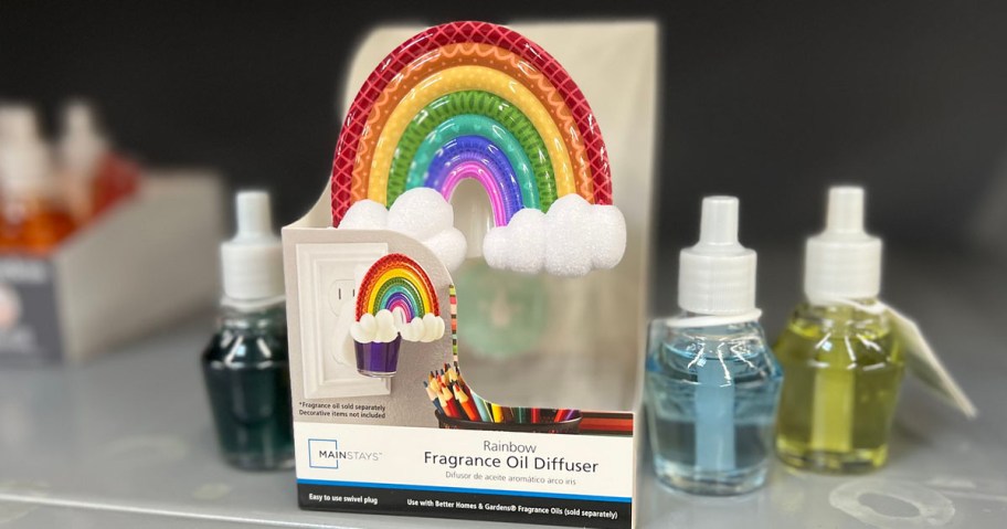 rainbow oil plugin on shelf