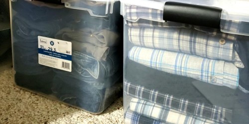 Storage Totes 4-Pack Just $29.99 Shipped on Amazon (Reg. $60) | Great for Storing Winter Clothes!