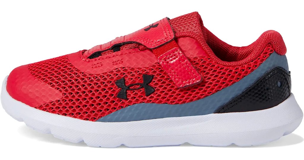 red under armour shoe stock image