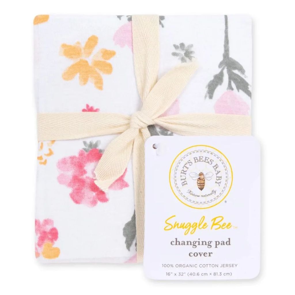 Burt's Bees Watercolor Blooms Organic Cotton BEESNUG® Changing Pad Cover