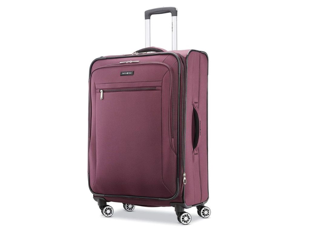 Samsonite Ascella X Softside Expandable Luggage with Spinners, Plum, Checked-Large 29-Inch 