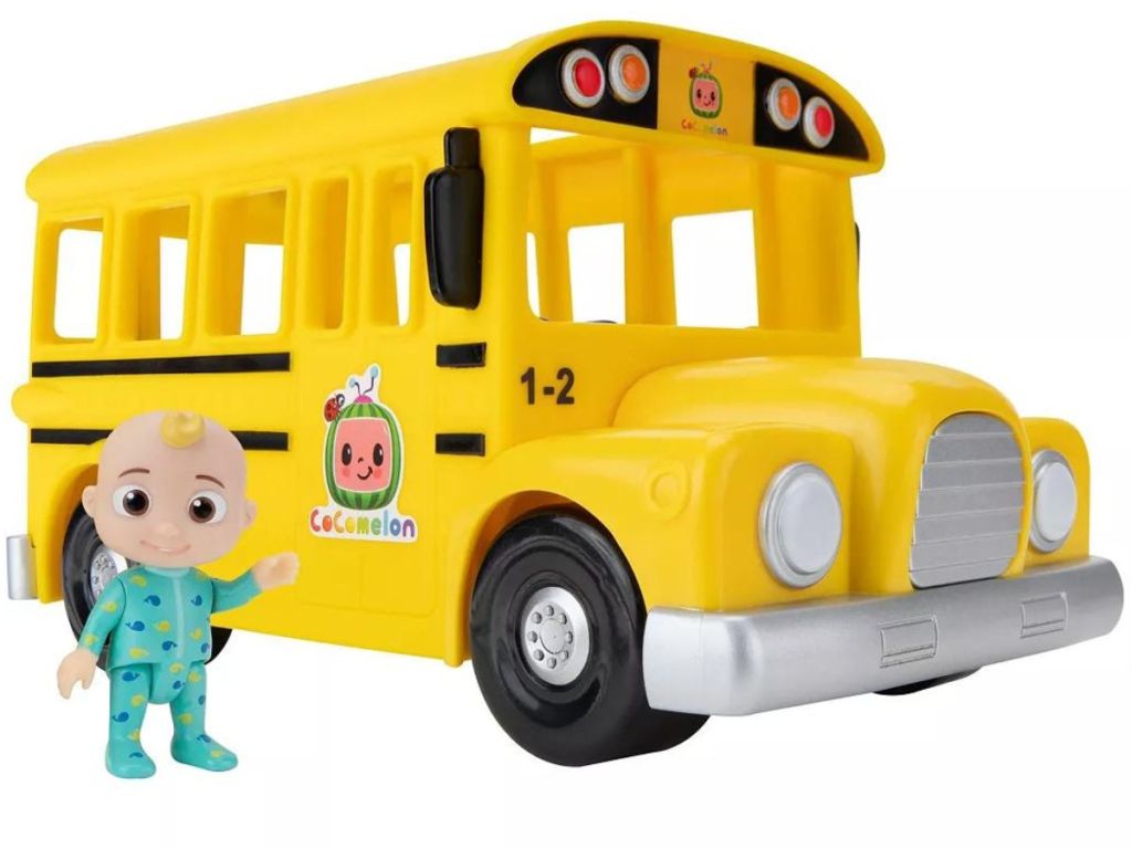 Cocomelon child with a yellow bus