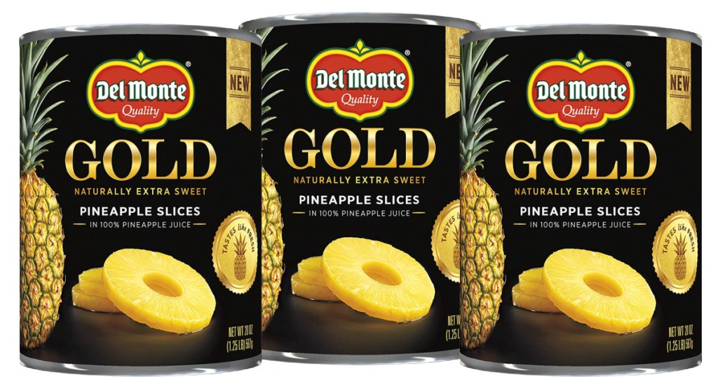 3 cans of Del Monte pineapple slices