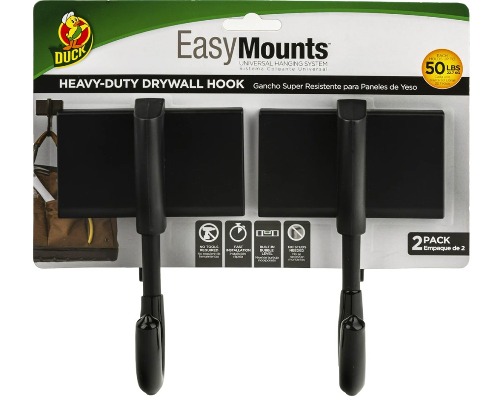 two pack of duck garage hooks