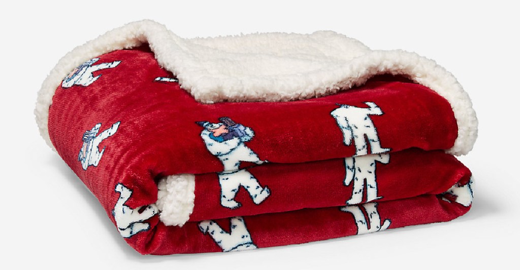 Eddie Bauer Cabin Fleece Throw in Scarlet