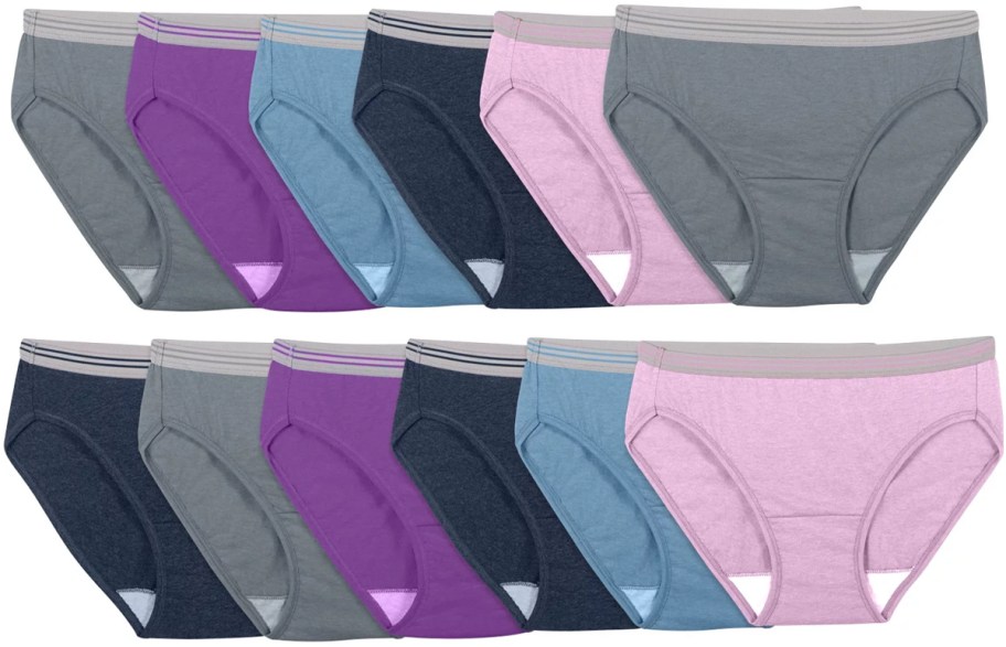 Fruit of the Loom Women's Heather Bikini Panties 12-Pack