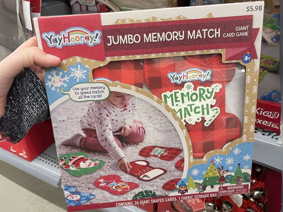 Giant Memory Match Game in hand in store