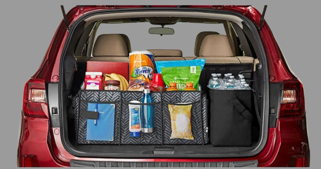 Sam's Club Trunk Organizer Set shown in back of an SUV