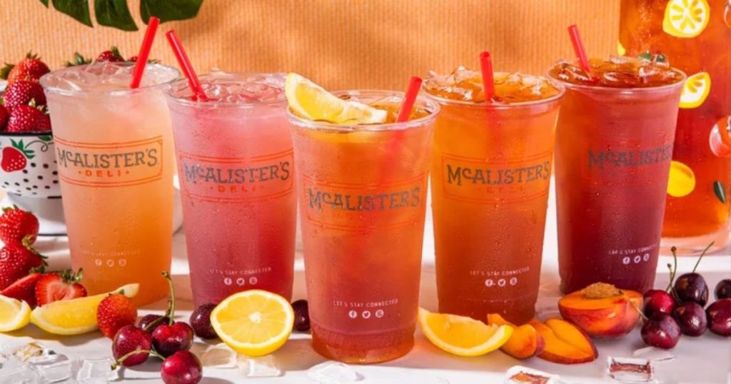 McAlister's Deli - Teas shown in cups with fruit