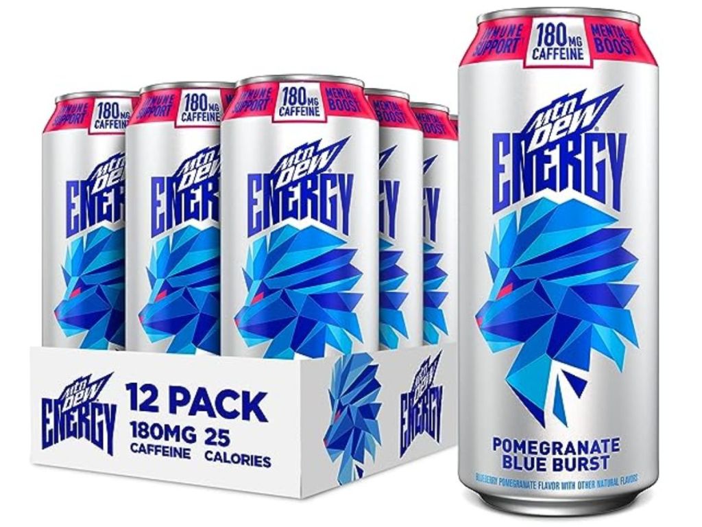 Mountain Dew Energy 16oz Cans 12-Count in Pomegranate Blue Burst 