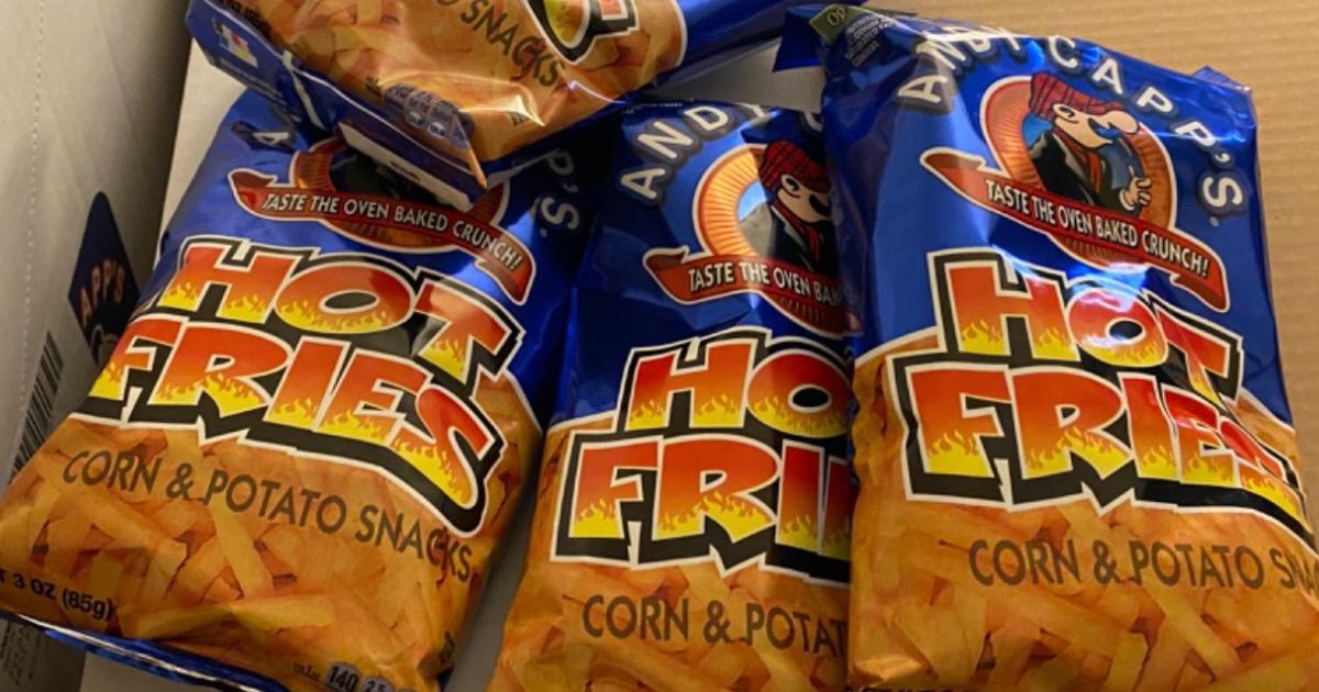 Bags of Andy Capp Hot Fries