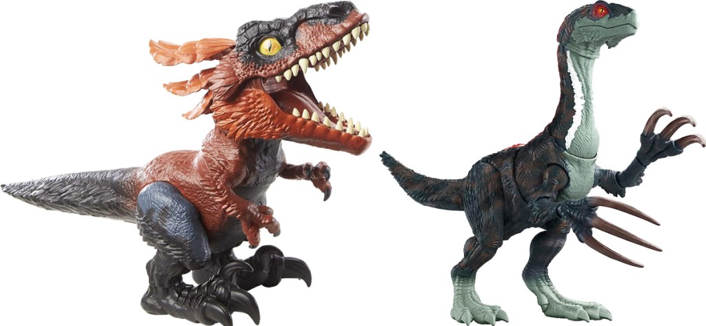 two Jurassic World Dominion dinosaur toys